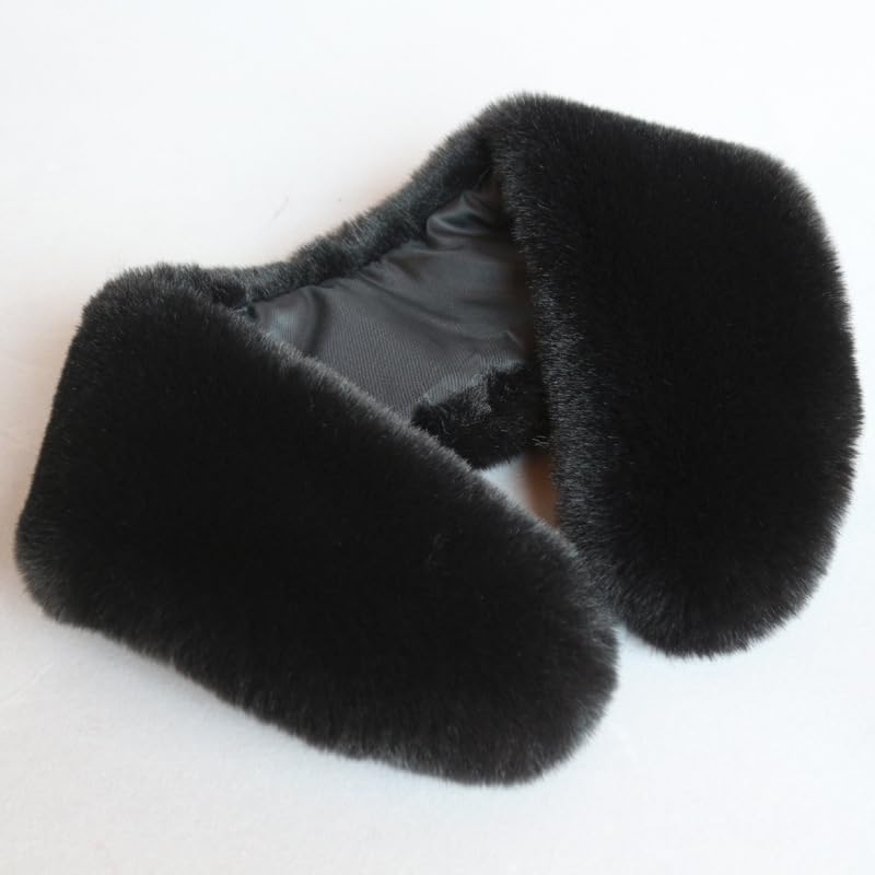 Joyci Fashion Women's Faux Fur Collar Winter Warm Neck Shawl Scarf Collar (Black) - Image 2